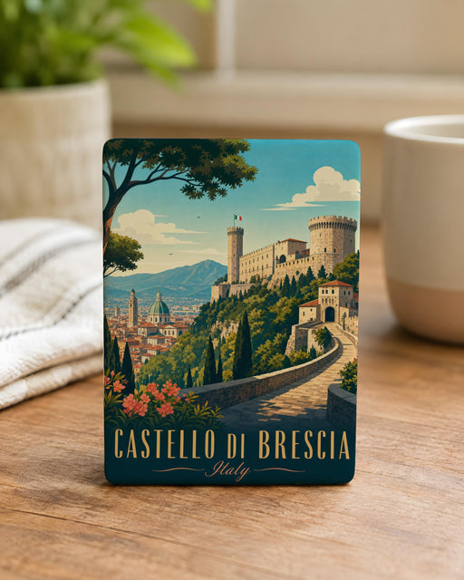 Castello di Brescia Fridge Magnet, Brescia Italy Castle Souvenir Magnet, Lombardy Travel Gift, Italian Landmark Magnet