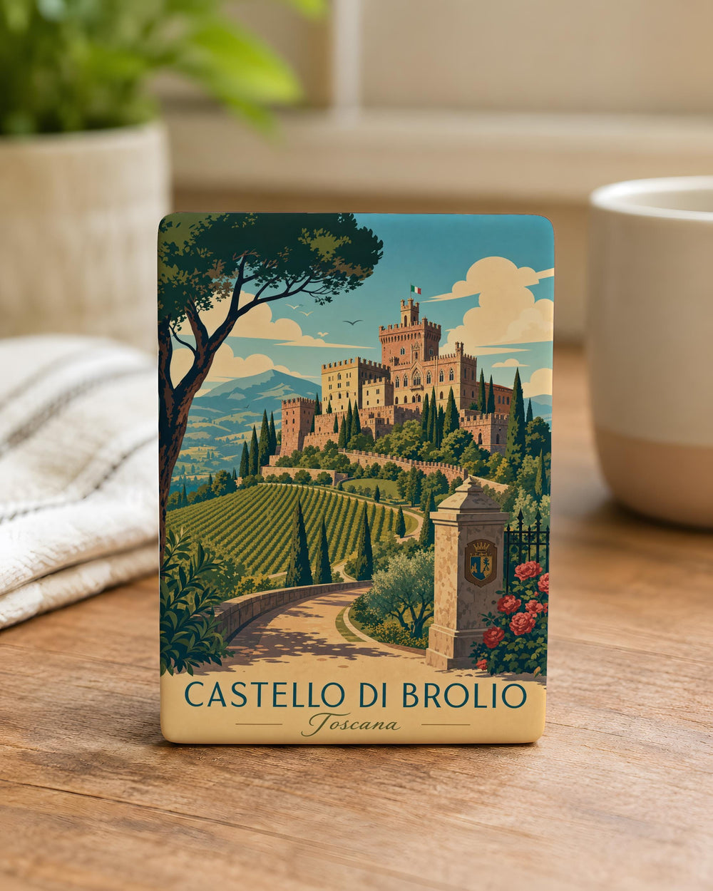 Castello di Brolio Fridge Magnet, Tuscany Italy Castle Souvenir Magnet, Italian Landmark Refrigerator Magnet