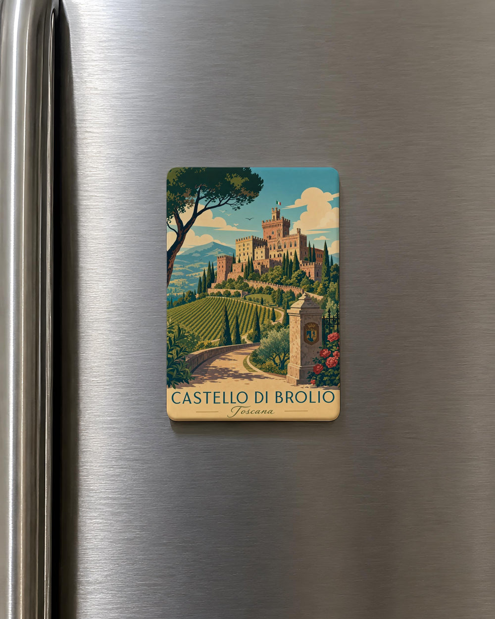 Castello di Brolio Fridge Magnet, Tuscany Italy Castle Souvenir Magnet, Italian Landmark Refrigerator Magnet
