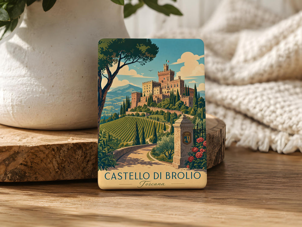 Castello di Brolio Fridge Magnet, Tuscany Italy Castle Souvenir Magnet, Italian Landmark Refrigerator Magnet