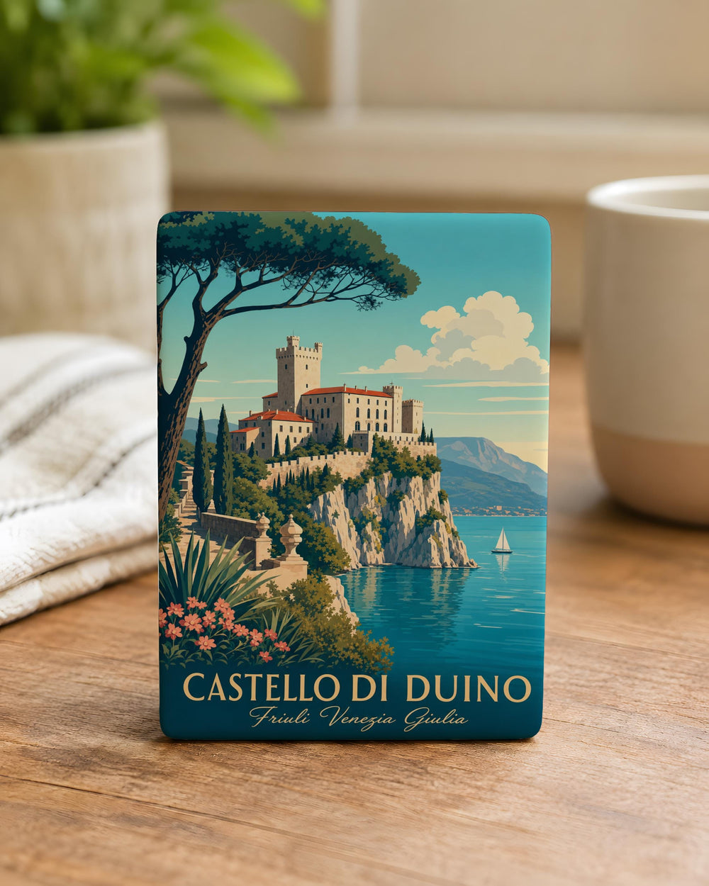 Castello di Duino Fridge Magnet, Duino Castle Italy Souvenir Magnet, Adriatic Coast Landmark Travel Keepsake Gift