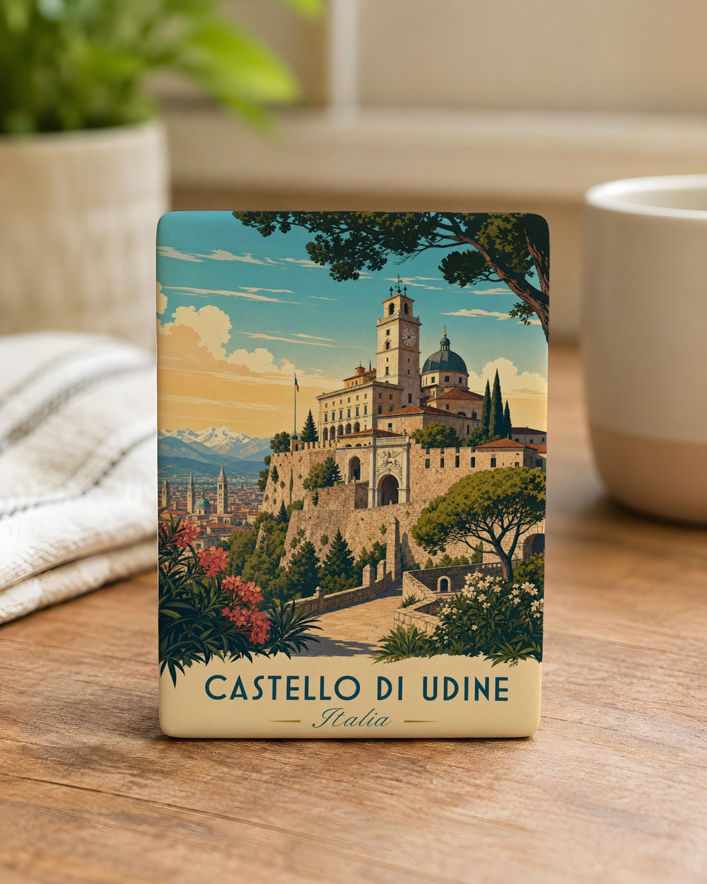Castello di Udine Fridge Magnet, Udine Castle Landmark Souvenir Magnet, Italy Travel Keepsake Magnet
