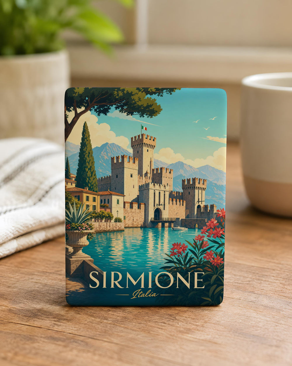 Castello Scaligero Sirmione Fridge Magnet, Lake Garda Italy Castle Souvenir Magnet, Sirmione Travel Keepsake Magnet