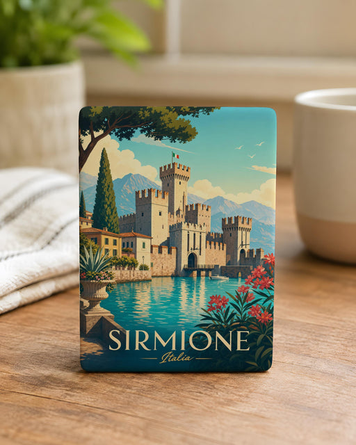 Castello Scaligero Sirmione Fridge Magnet, Lake Garda Italy Castle Souvenir Magnet, Sirmione Travel Keepsake Magnet