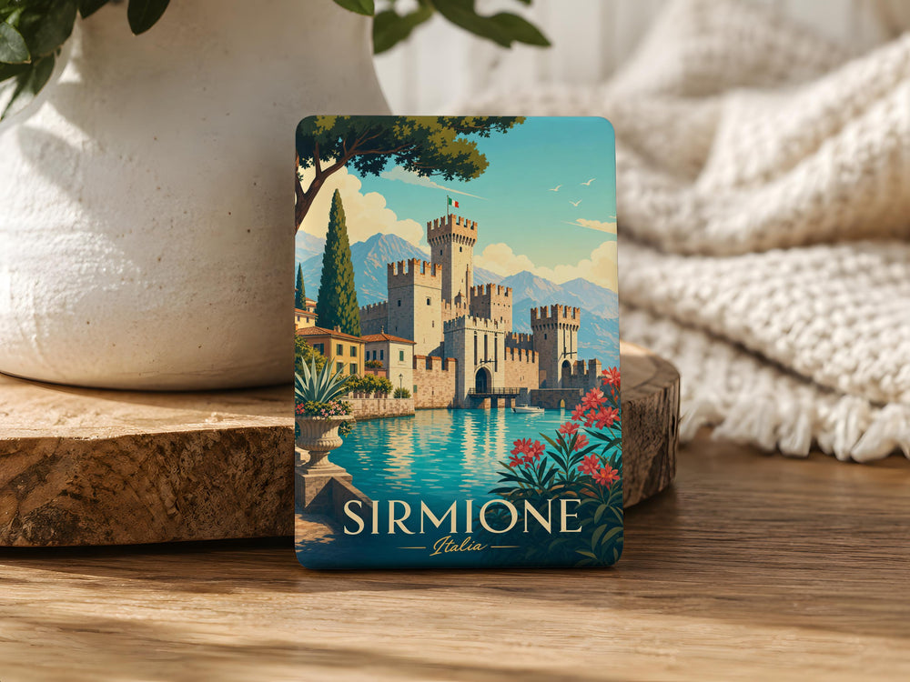 Castello Scaligero Sirmione Fridge Magnet, Lake Garda Italy Castle Souvenir Magnet, Sirmione Travel Keepsake Magnet