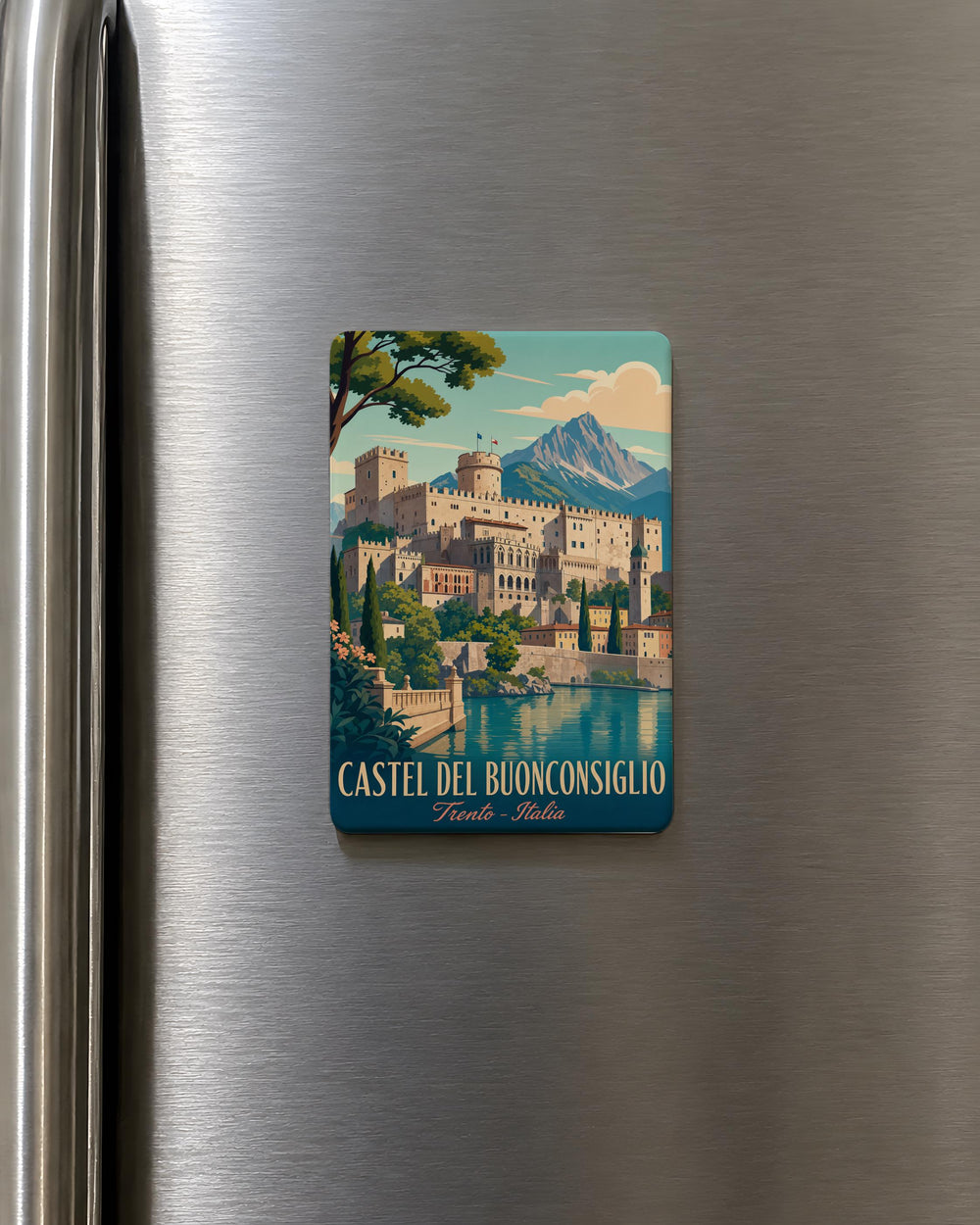 Castel del Buonconsiglio Fridge Magnet, Trento Castle Souvenir Magnet, Italy Landmark Refrigerator Magnet