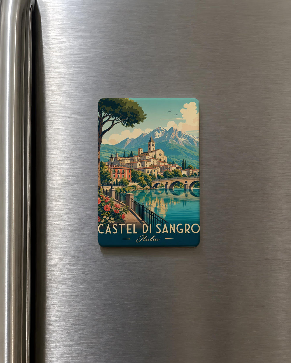 Castel di Sangro Fridge Magnet, Italy Travel Souvenir Magnet, Abruzzo Town Landmark Refrigerator Magnet Gift