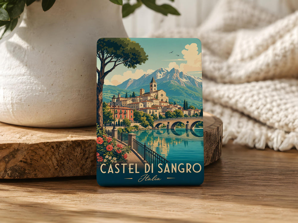 Castel di Sangro Fridge Magnet, Italy Travel Souvenir Magnet, Abruzzo Town Landmark Refrigerator Magnet Gift