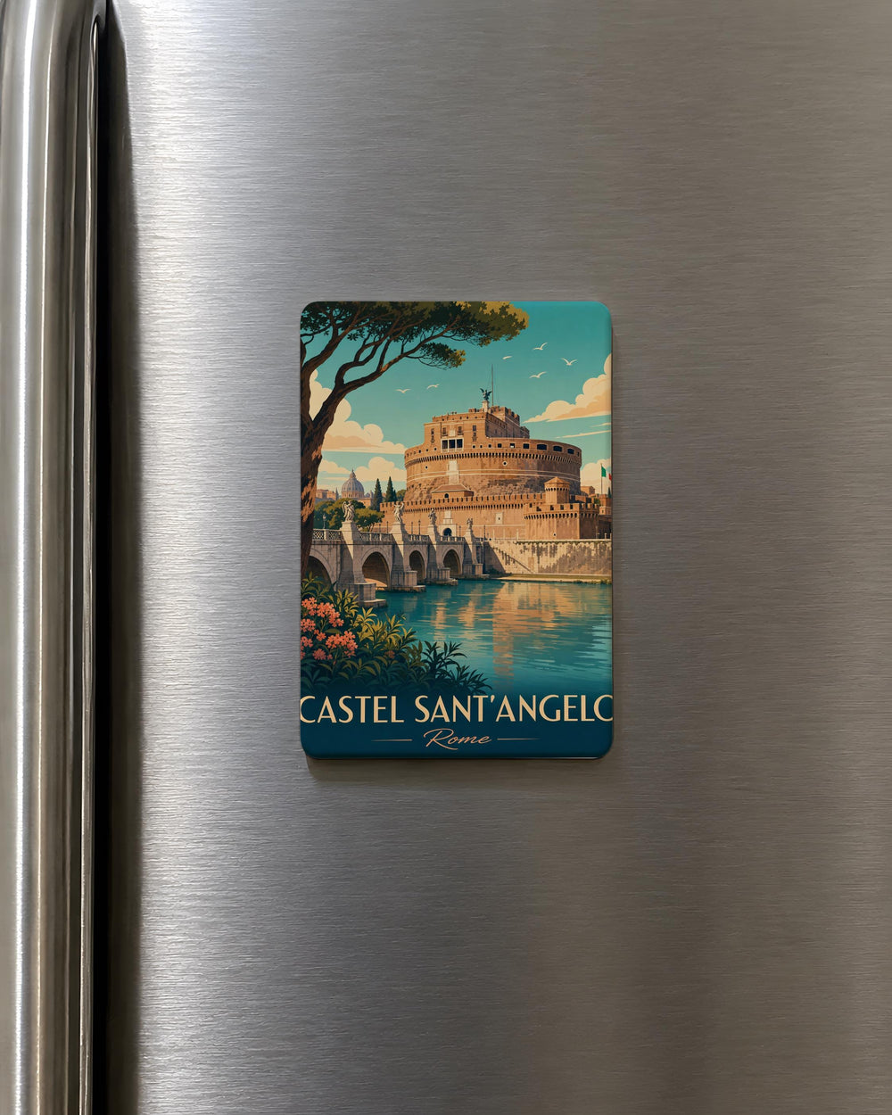 Castel Sant'Angelo Rome Fridge Magnet, Vatican City Travel Souvenir, Tiber River Landmark Magnet, Italy Vacation Gift