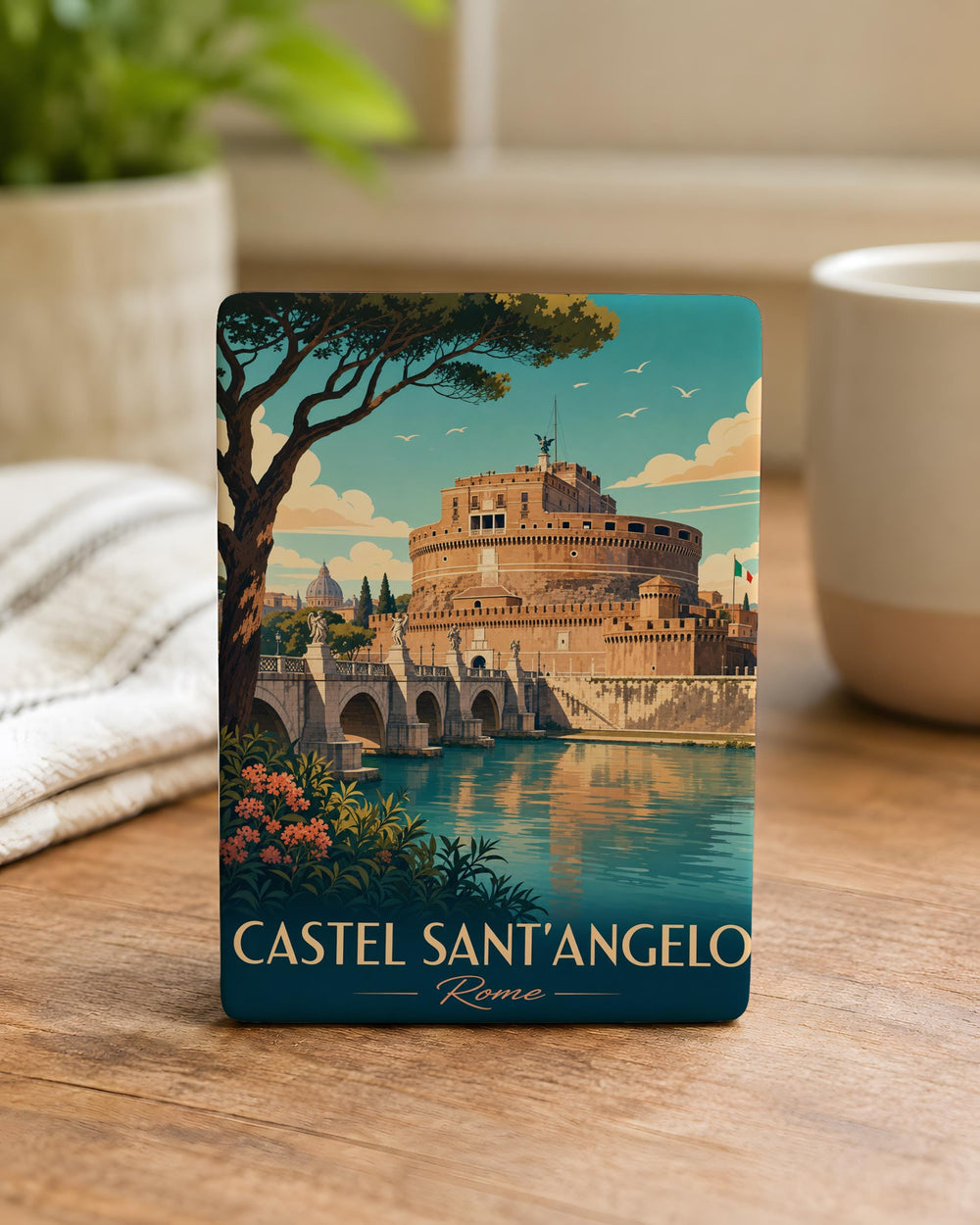 Castel Sant'Angelo Rome Fridge Magnet, Vatican City Travel Souvenir, Tiber River Landmark Magnet, Italy Vacation Gift