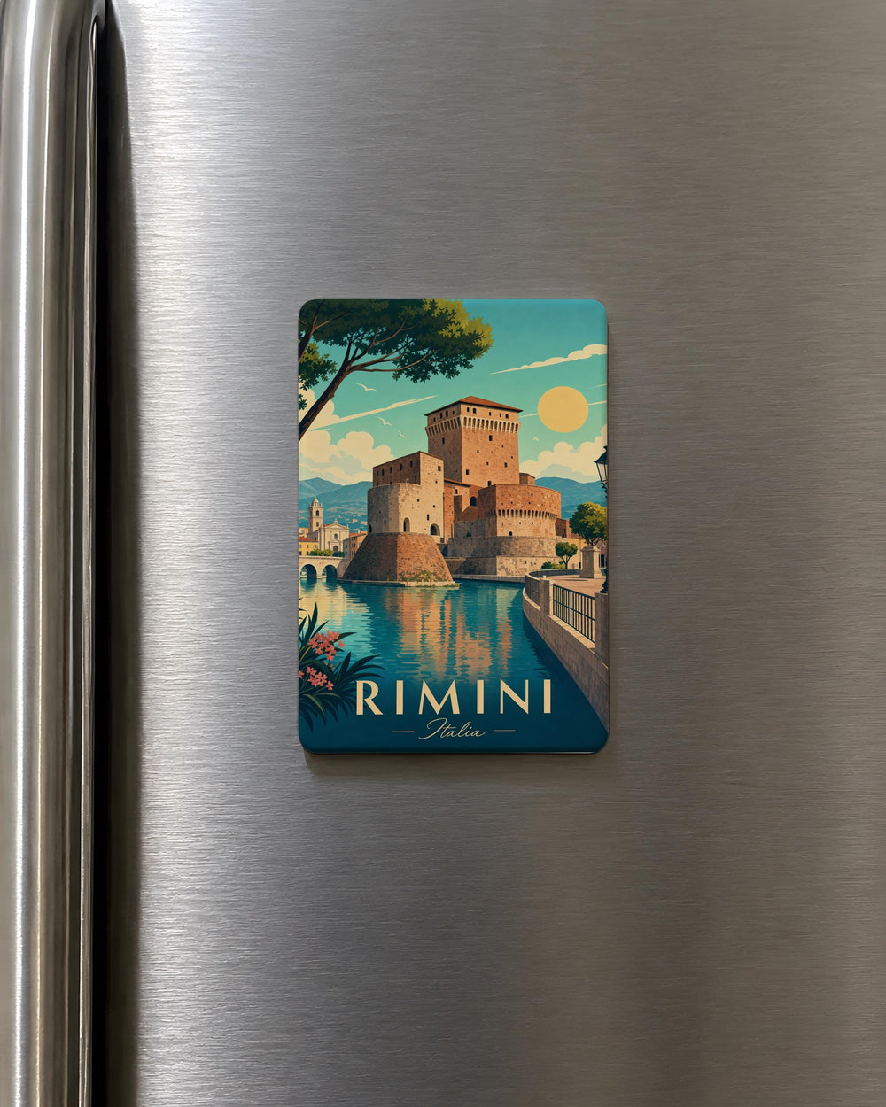 Castel Sismondo Rimini Fridge Magnet, Italy Castle Landmark Souvenir Magnet, Rimini Travel Gift Magnet