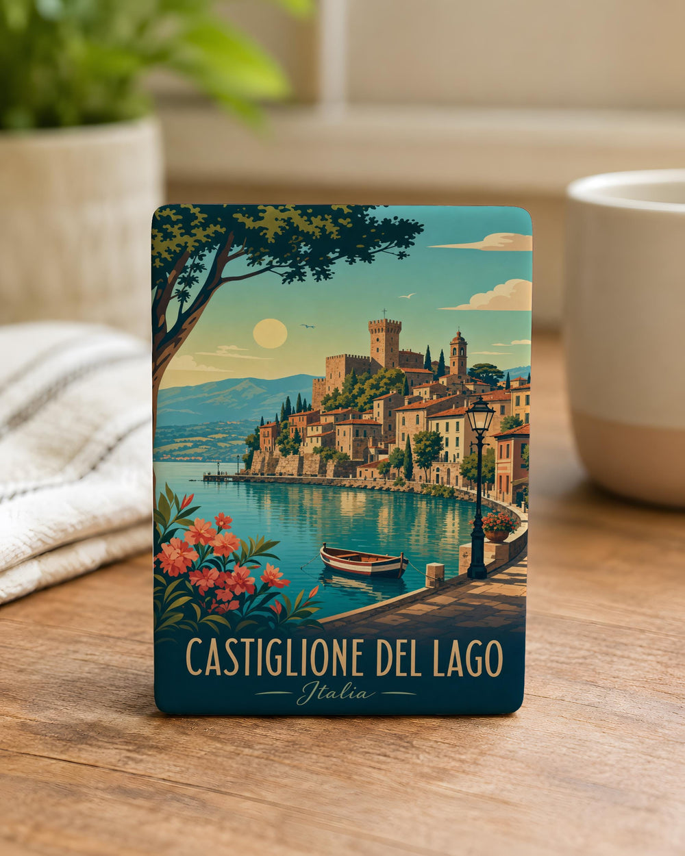 Castiglione del Lago Fridge Magnet, Italy Lake Trasimeno Town Souvenir Magnet, Umbria Travel Keepsake Magnet