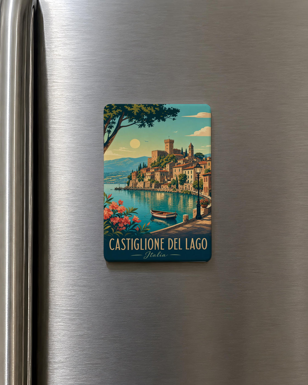 Castiglione del Lago Fridge Magnet, Italy Lake Trasimeno Town Souvenir Magnet, Umbria Travel Keepsake Magnet