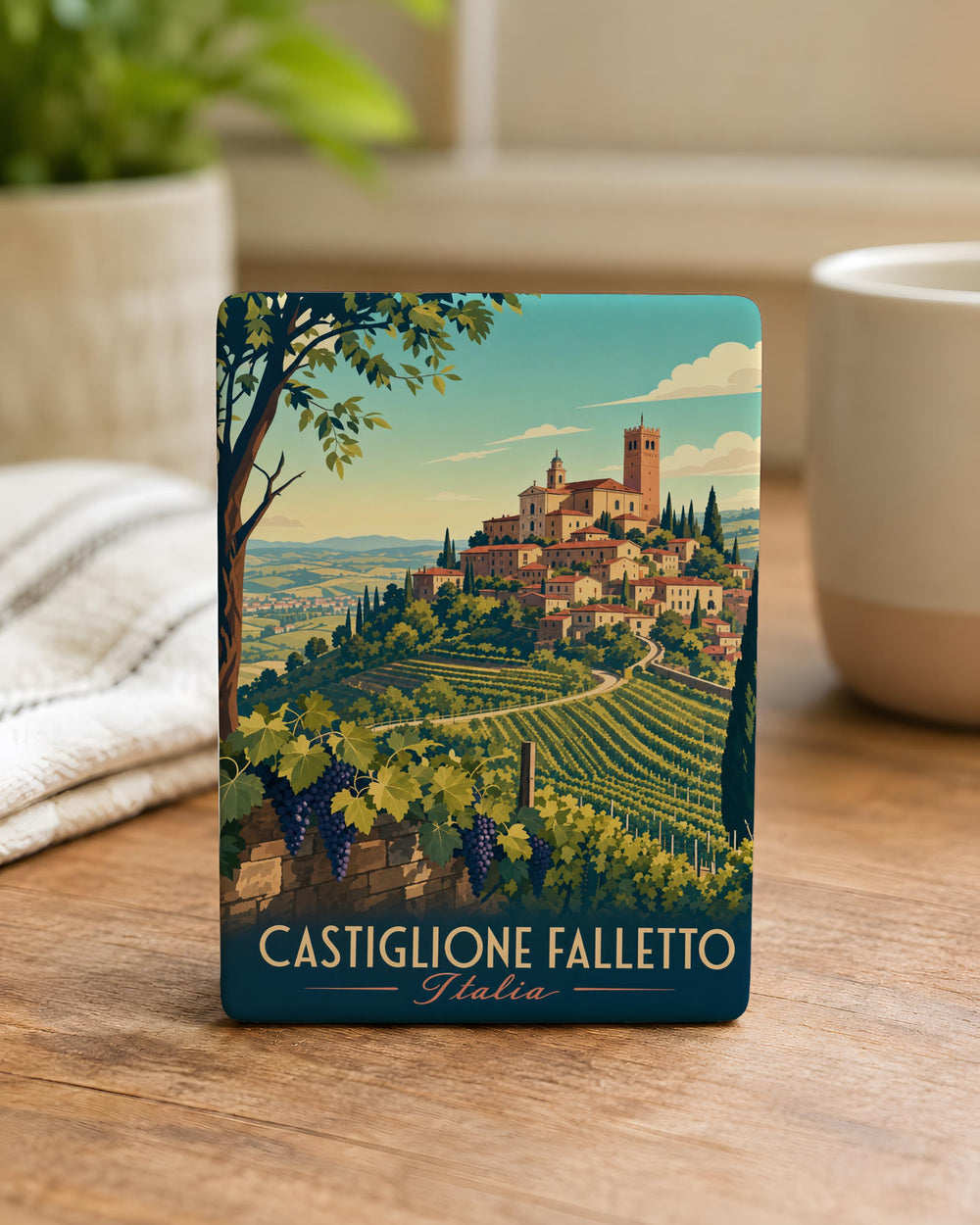 Castiglione Falletto Fridge Magnet, Castiglione Falletto Italy Souvenir Magnet, Piedmont Village Travel Keepsake Magnet