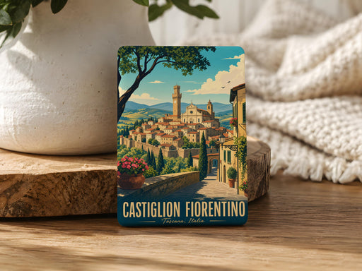 Castiglion Fiorentino Town Fridge Magnet, Tuscany Italy Travel Souvenir, Historic Hilltop Village Landmark Magnet