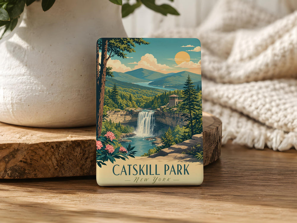 Catskill Park Fridge Magnet, Catskills New York Souvenir Magnet, Mountain Forest Park Landmark Travel Keepsake Gift