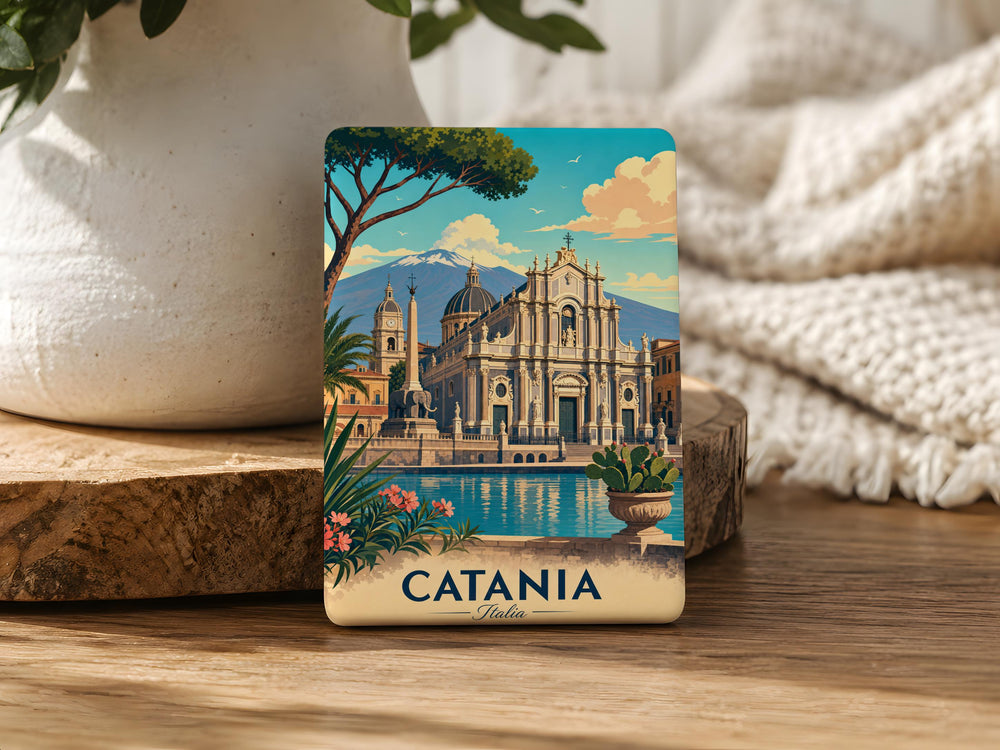 Cattedrale di Catania Fridge Magnet, Catania Sicily Cathedral Souvenir Magnet, Italy Travel Landmark Kitchen Magnet