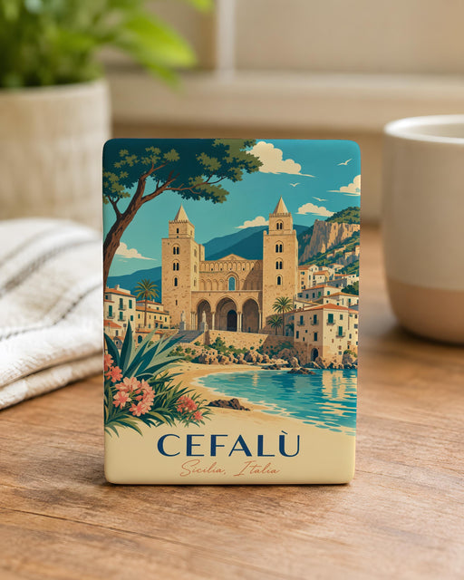 Cattedrale di Cefalù Fridge Magnet, Sicily Cathedral Landmark Souvenir Magnet, Italian Travel Gift, Cefalù Italy Keepsake Magnet