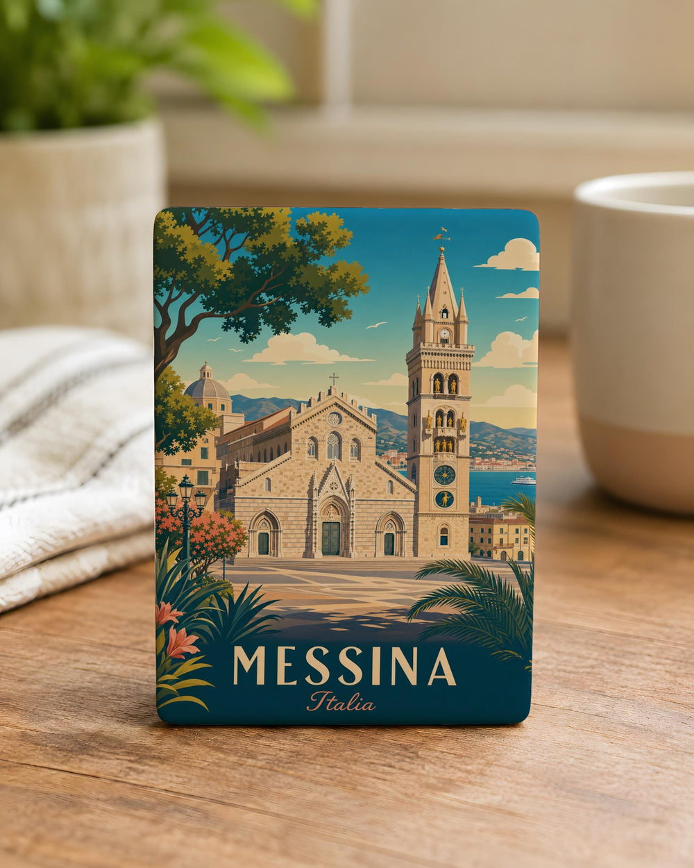 Cattedrale di Messina Fridge Magnet, Messina Cathedral Souvenir Magnet, Sicily Italy Landmark Travel Gift Magnet
