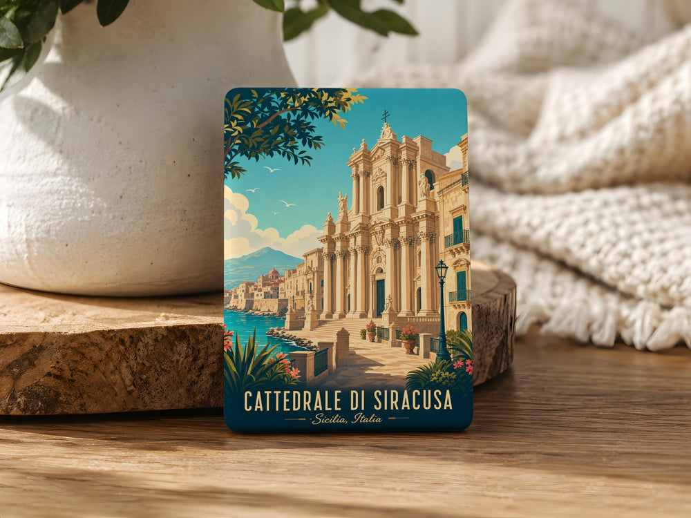 Cattedrale di Siracusa Fridge Magnet, Syracuse Cathedral Sicily Souvenir Magnet, Italian Cathedral Travel Keepsake Magnet