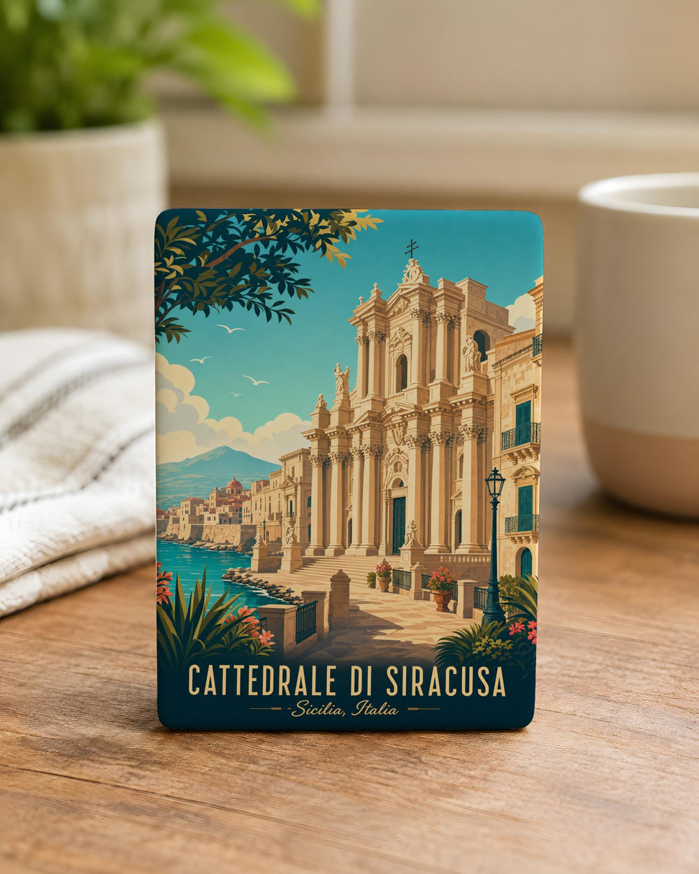 Cattedrale di Siracusa Fridge Magnet, Syracuse Cathedral Sicily Souvenir Magnet, Italian Cathedral Travel Keepsake Magnet