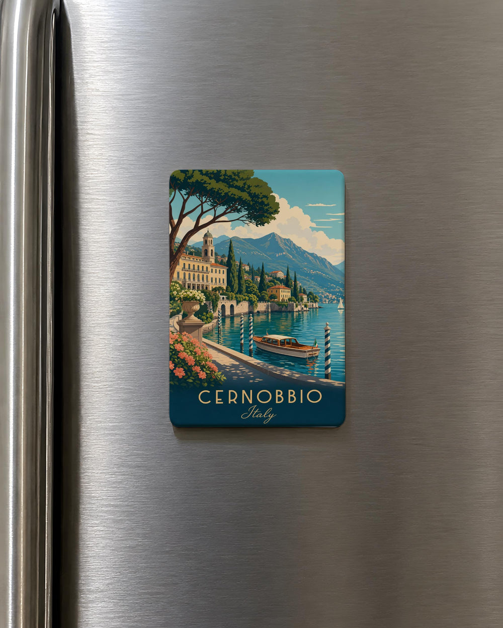 Cernobbio Italy Fridge Magnet, Lake Como Travel Souvenir, Italian Lakeside Town Landmark Keepsake Magnet