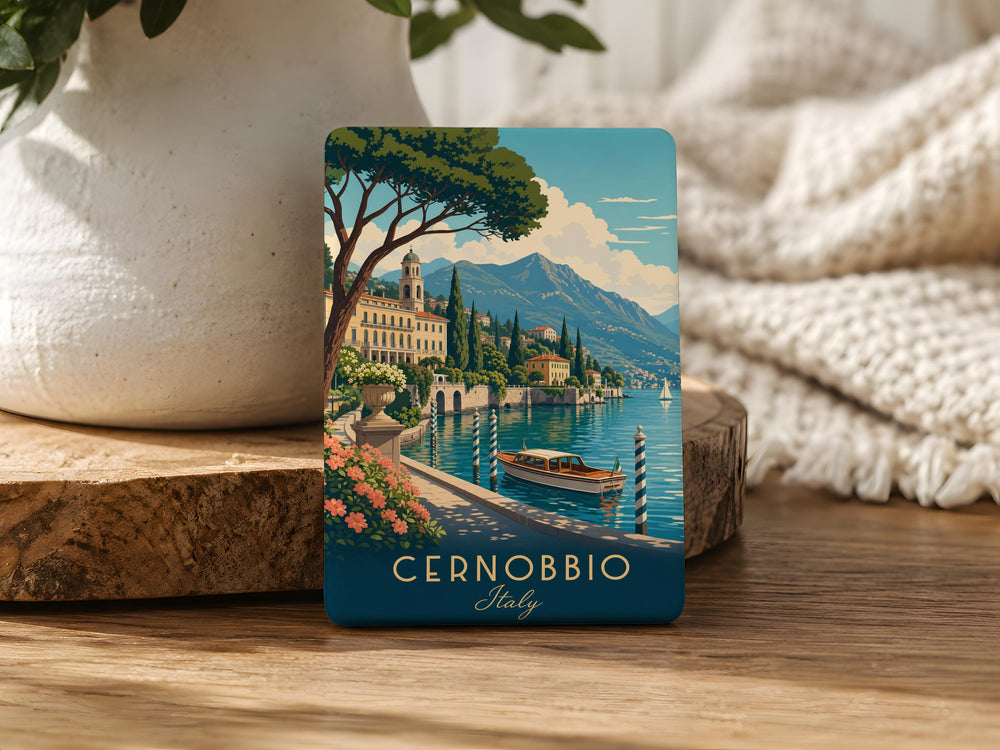 Cernobbio Italy Fridge Magnet, Lake Como Travel Souvenir, Italian Lakeside Town Landmark Keepsake Magnet