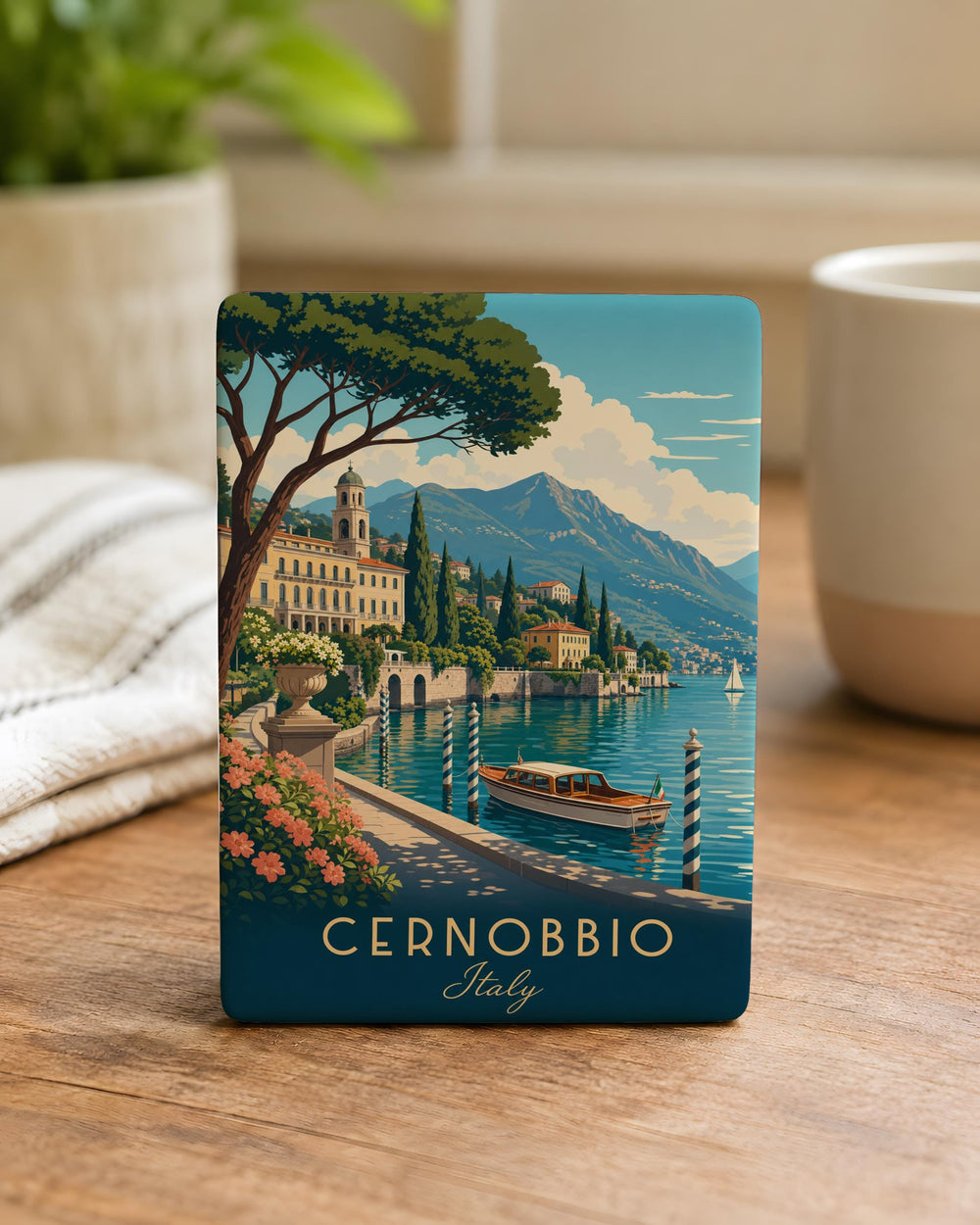 Cernobbio Italy Fridge Magnet, Lake Como Travel Souvenir, Italian Lakeside Town Landmark Keepsake Magnet