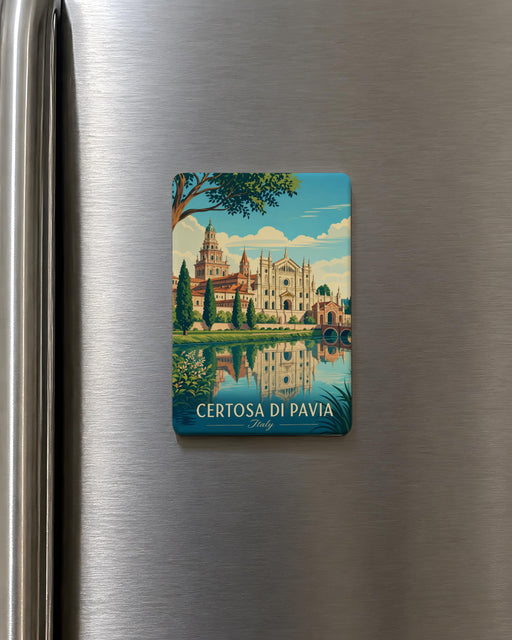 Certosa di Pavia Monastery Fridge Magnet, Italian Monastery Souvenir Magnet, Pavia Italy Travel Gift, Landmark Magnet