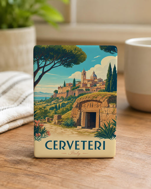 Cerveteri Italy Fridge Magnet, Cerveteri Souvenir Magnet, Italy Travel Keepsake, Lazio Gift, Italian Town Landmark Magnet