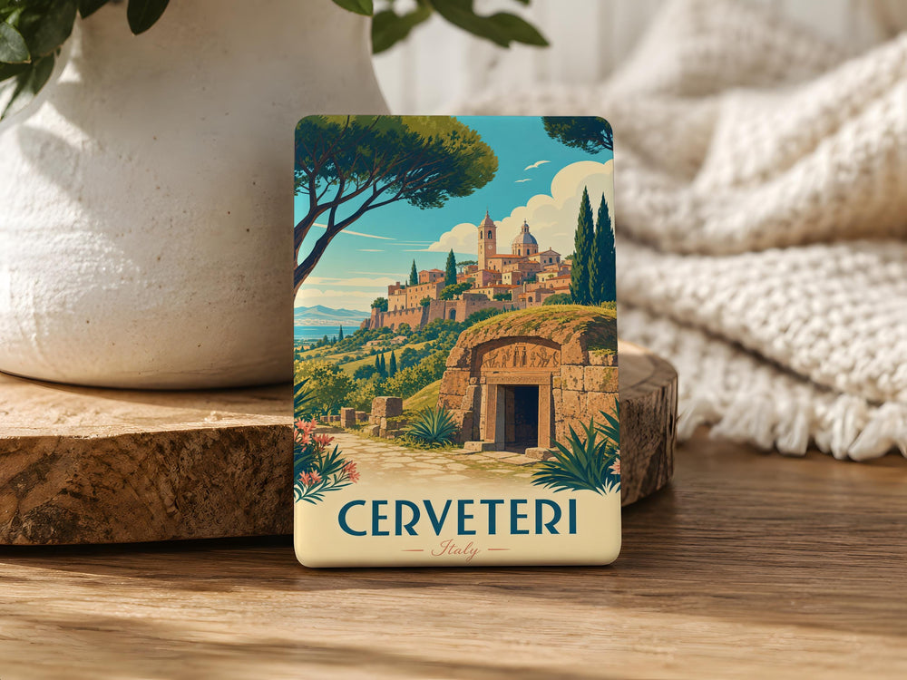 Cerveteri Italy Fridge Magnet, Cerveteri Souvenir Magnet, Italy Travel Keepsake, Lazio Gift, Italian Town Landmark Magnet