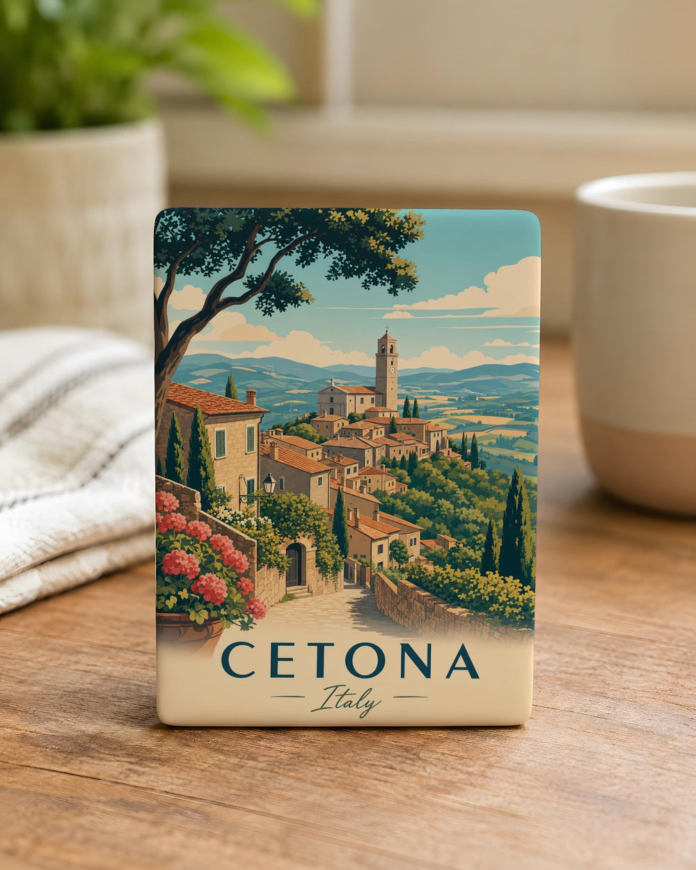 Cetona Italy Fridge Magnet, Tuscany Travel Souvenir, Italian Village Landmark Keepsake, Italy Vacation Gift, Cetona Town Decor