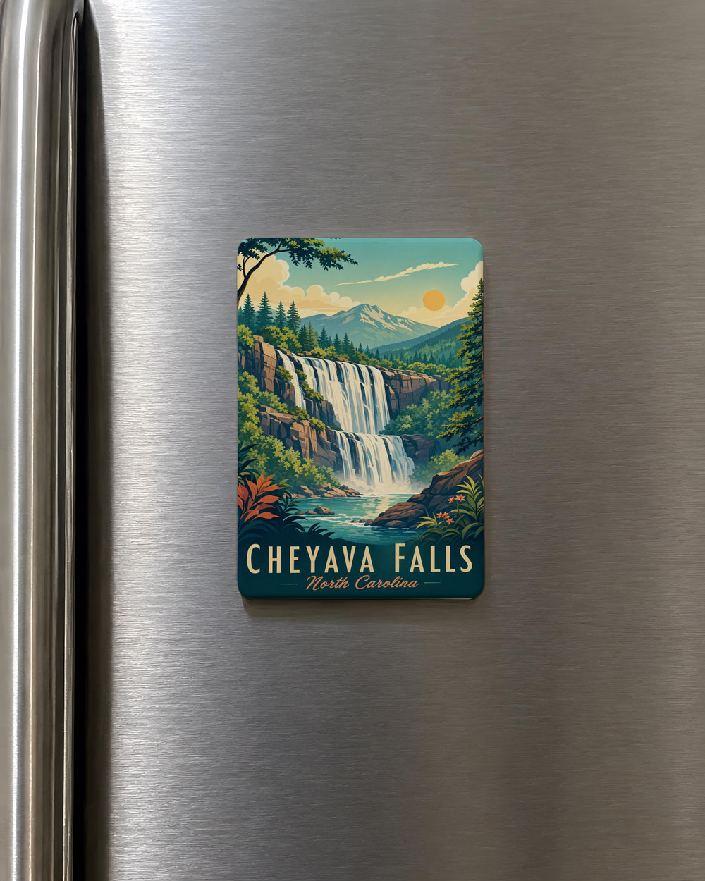 Cheyava Falls Fridge Magnet, Cheyava Falls Waterfall Souvenir Magnet, Nature Travel Keepsake Magnet