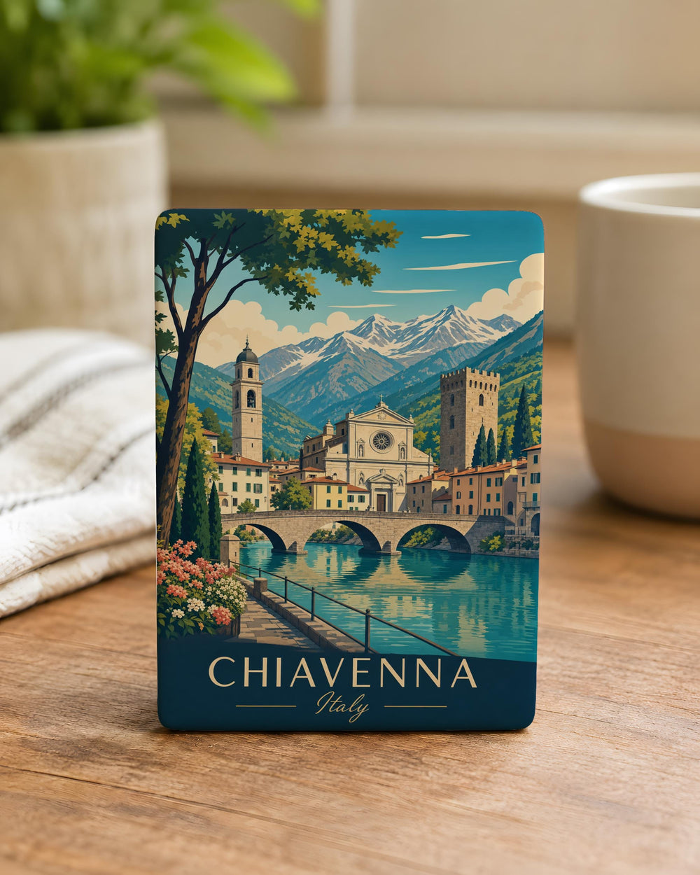 Chiavenna Italy Fridge Magnet, Chiavenna Souvenir Magnet, Italian Travel Keepsake, Italy Vacation Gift, Lombardy Italy Magnet