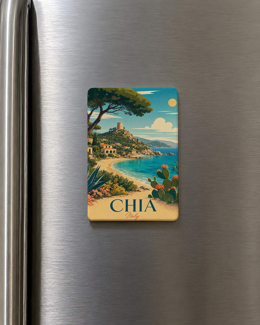 Chia Italy Fridge Magnet, Chia Sicily Souvenir Magnet, Italian Coastal Village Travel Gift, Italy Vacation Keepsake Magnet