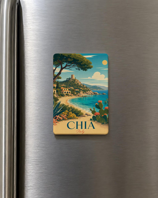 Chia Italy Fridge Magnet, Chia Sicily Souvenir Magnet, Italian Coastal Village Travel Gift, Italy Vacation Keepsake Magnet