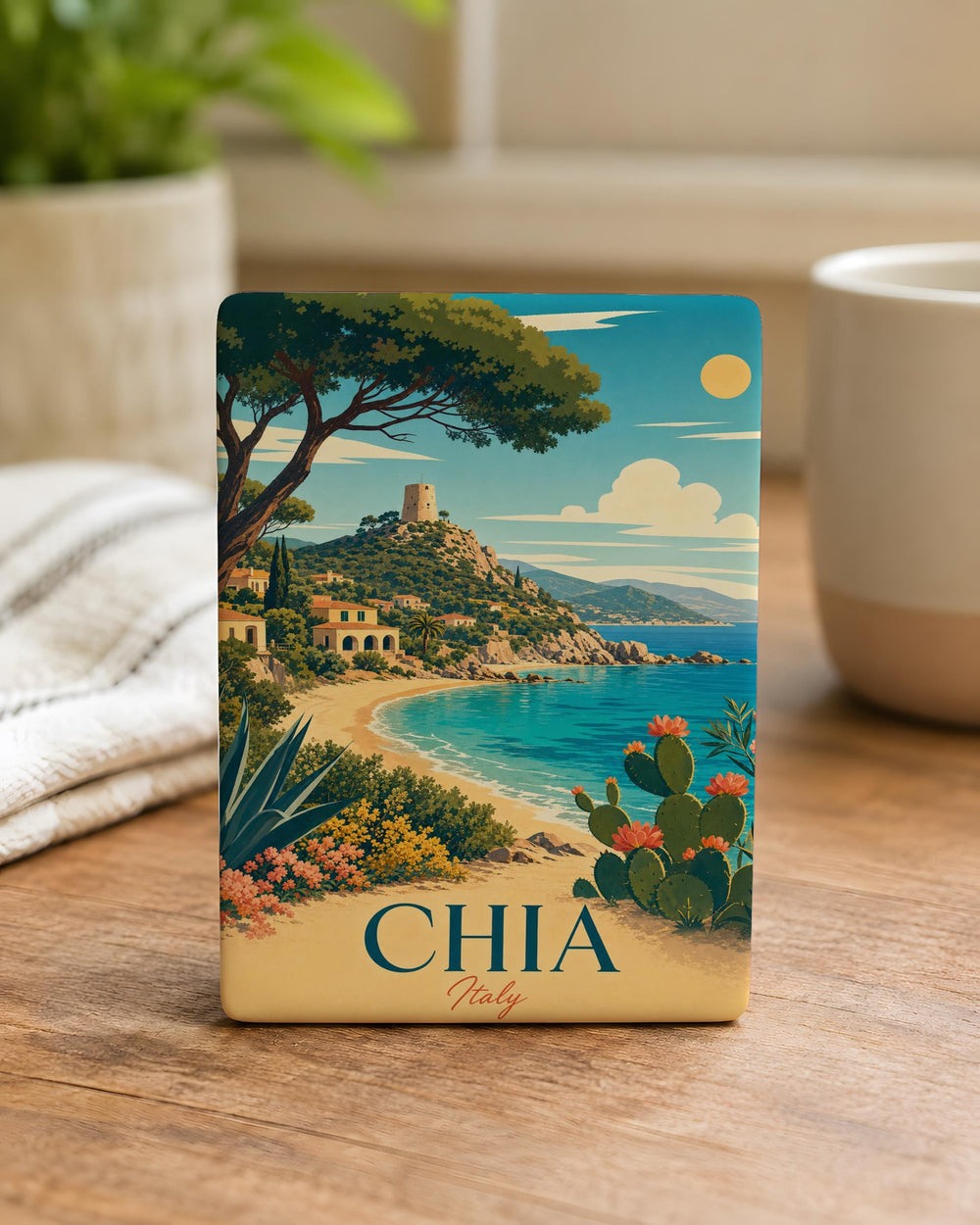 Chia Italy Fridge Magnet, Chia Sicily Souvenir Magnet, Italian Coastal Village Travel Gift, Italy Vacation Keepsake Magnet