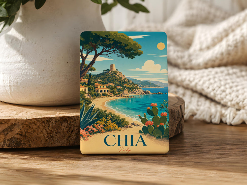 Chia Italy Fridge Magnet, Chia Sicily Souvenir Magnet, Italian Coastal Village Travel Gift, Italy Vacation Keepsake Magnet