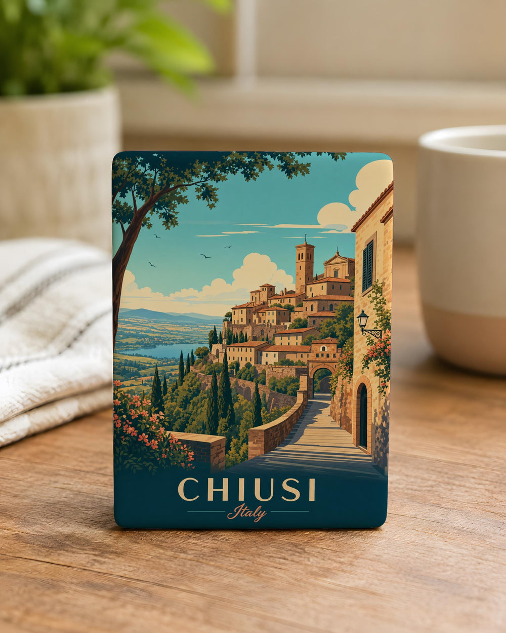 Chiusi Italy Fridge Magnet, Chiusi Tuscany Souvenir Magnet, Italian Travel Gift, Chiusi Landmark Keepsake, Italy Vacation Magnet