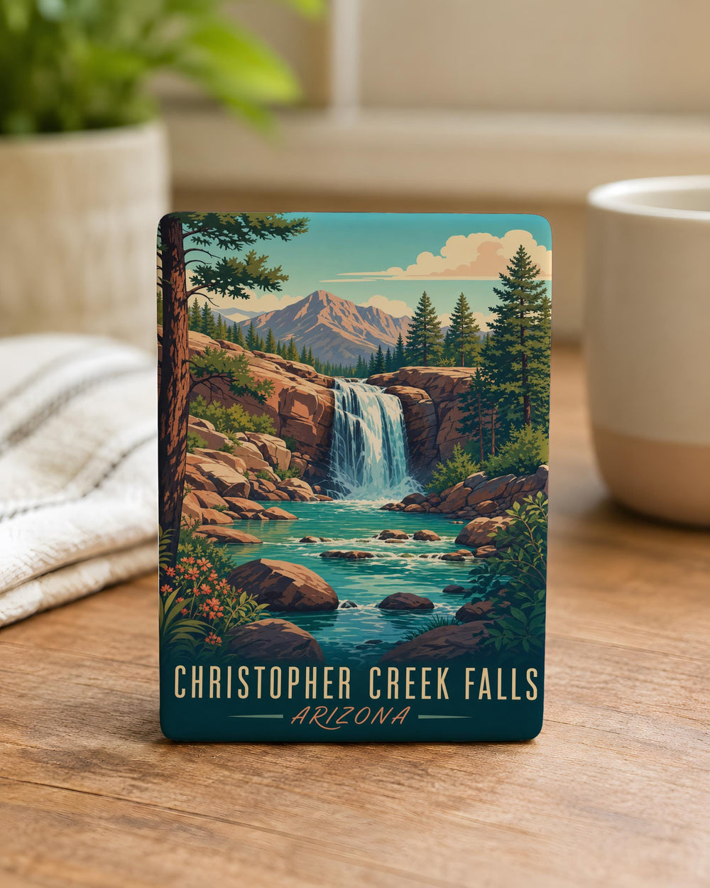 Christopher Creek Falls Fridge Magnet, Waterfall Nature Souvenir, Arizona Creekside Falls Travel Gift