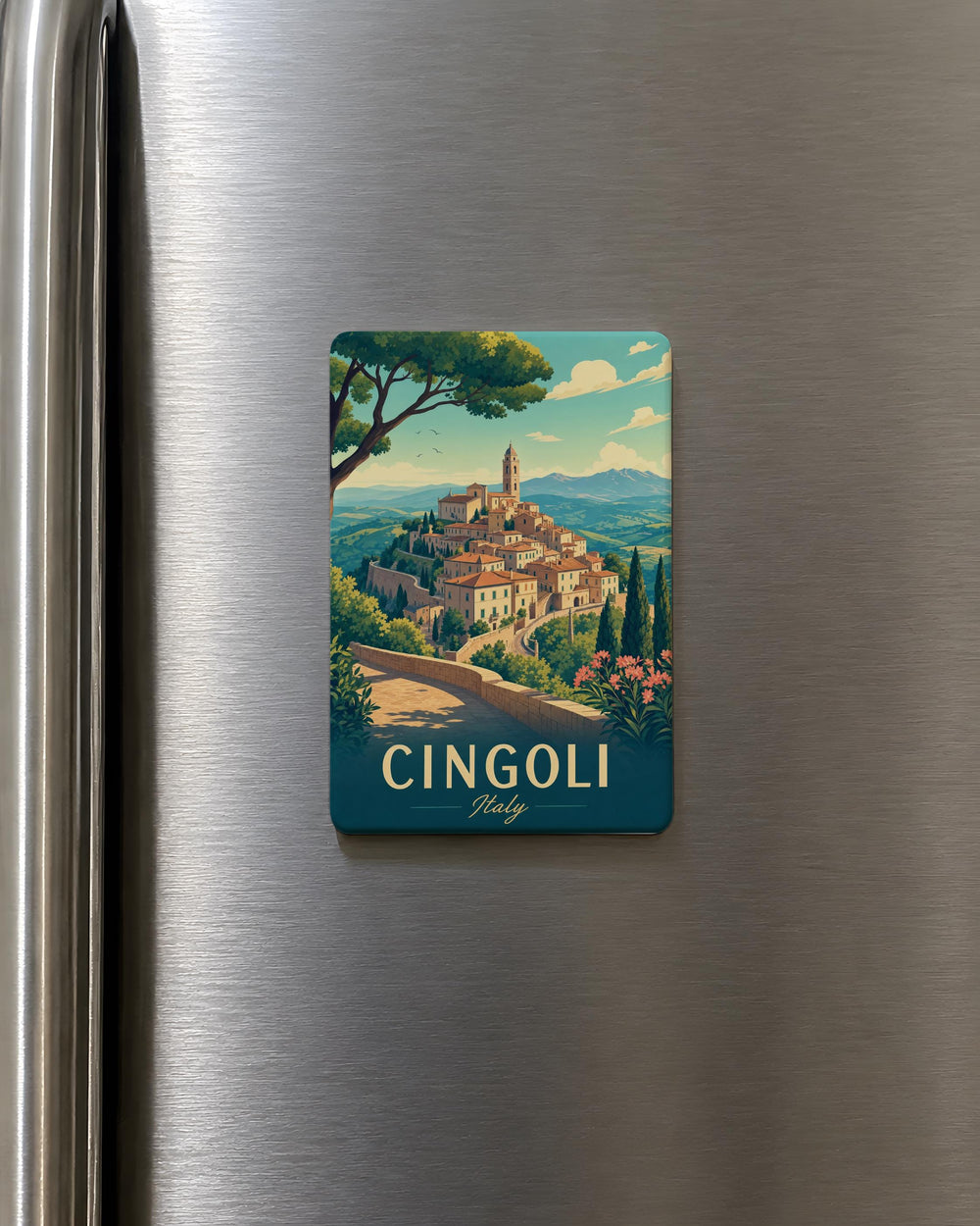 Cingoli Italy Fridge Magnet, Cingoli Souvenir Magnet, Italian Town Travel Gift, Marche Region Keepsake Magnet