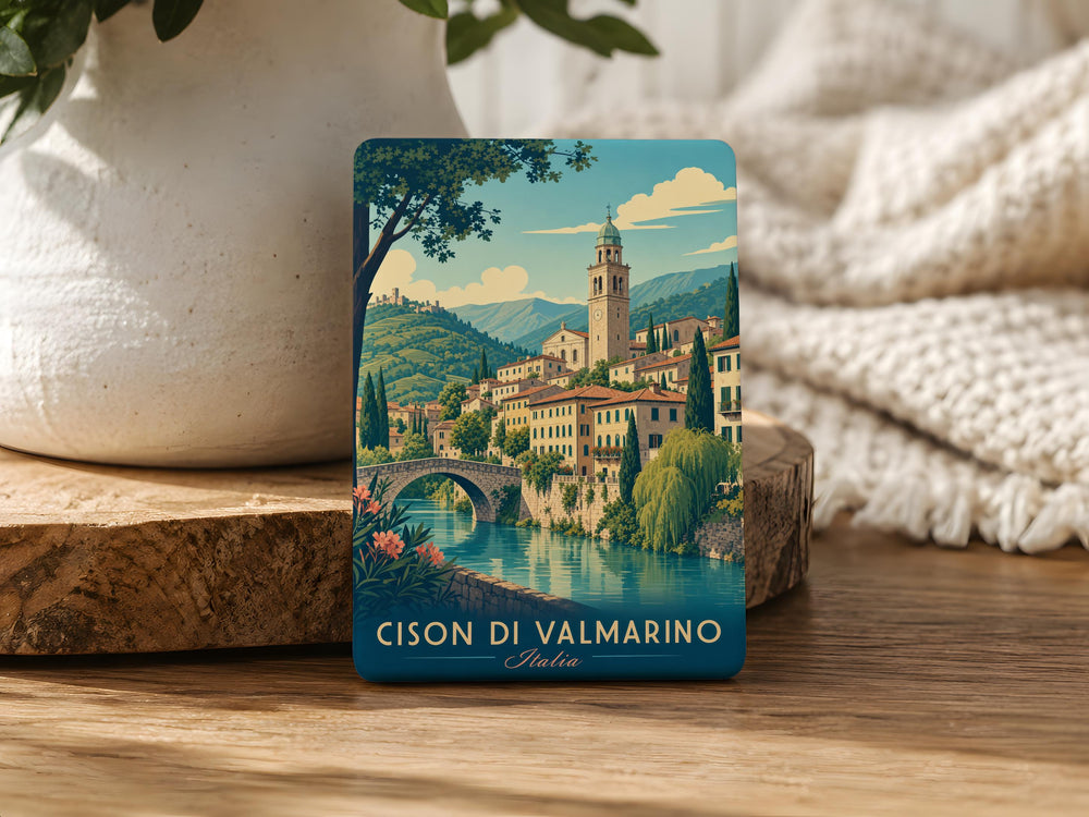Cison di Valmarino Fridge Magnet, Italy Travel Souvenir Magnet, Cison di Valmarino Town Landmark Magnet