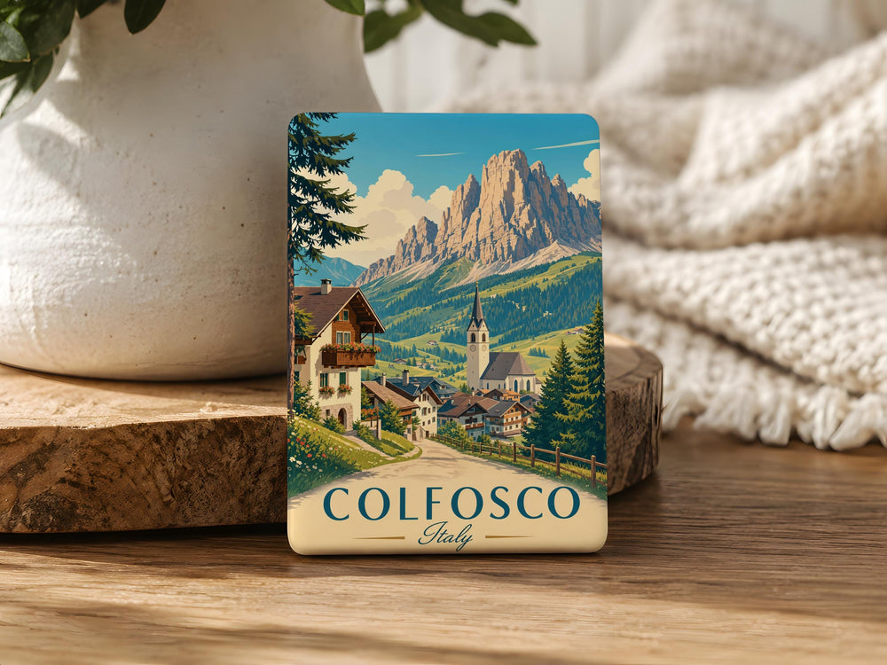 Colfosco Italy Fridge Magnet, Dolomites Mountain Village Souvenir, South Tyrol Travel Keepsake, Italian Alps Gift