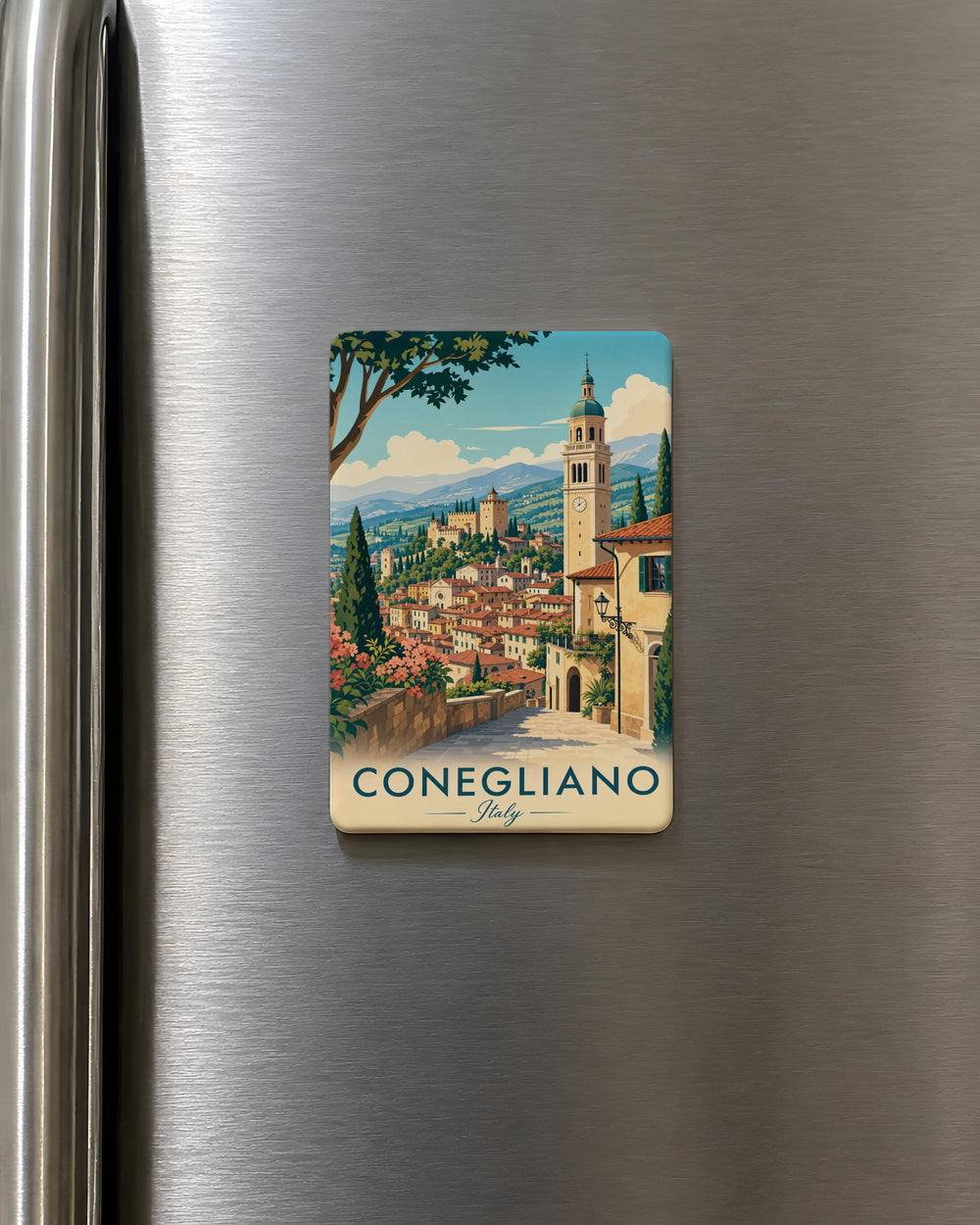 Conegliano Italy Fridge Magnet, Conegliano Veneto Travel Souvenir Magnet, Italian Town Landmark Keepsake Magnet