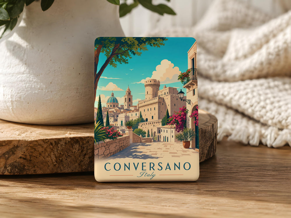 Conversano Italy Fridge Magnet, Conversano Puglia Souvenir Magnet, Italian Town Travel Keepsake Refrigerator Magnet