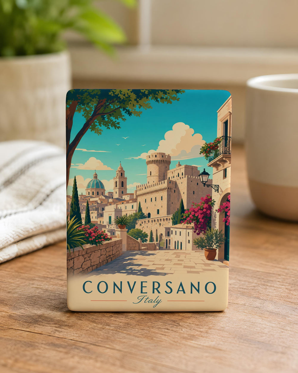 Conversano Italy Fridge Magnet, Conversano Puglia Souvenir Magnet, Italian Town Travel Keepsake Refrigerator Magnet