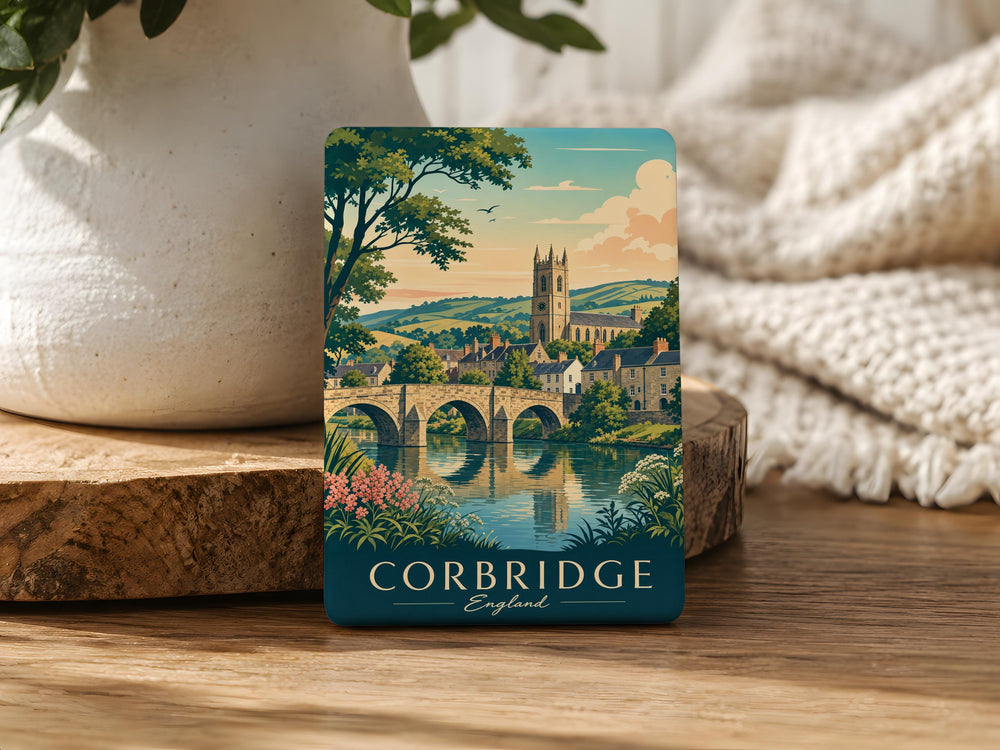 Corbridge England Fridge Magnet, Corbridge Village Souvenir Magnet, Northumberland Travel Gift, UK Landmark Keepsake Magnet