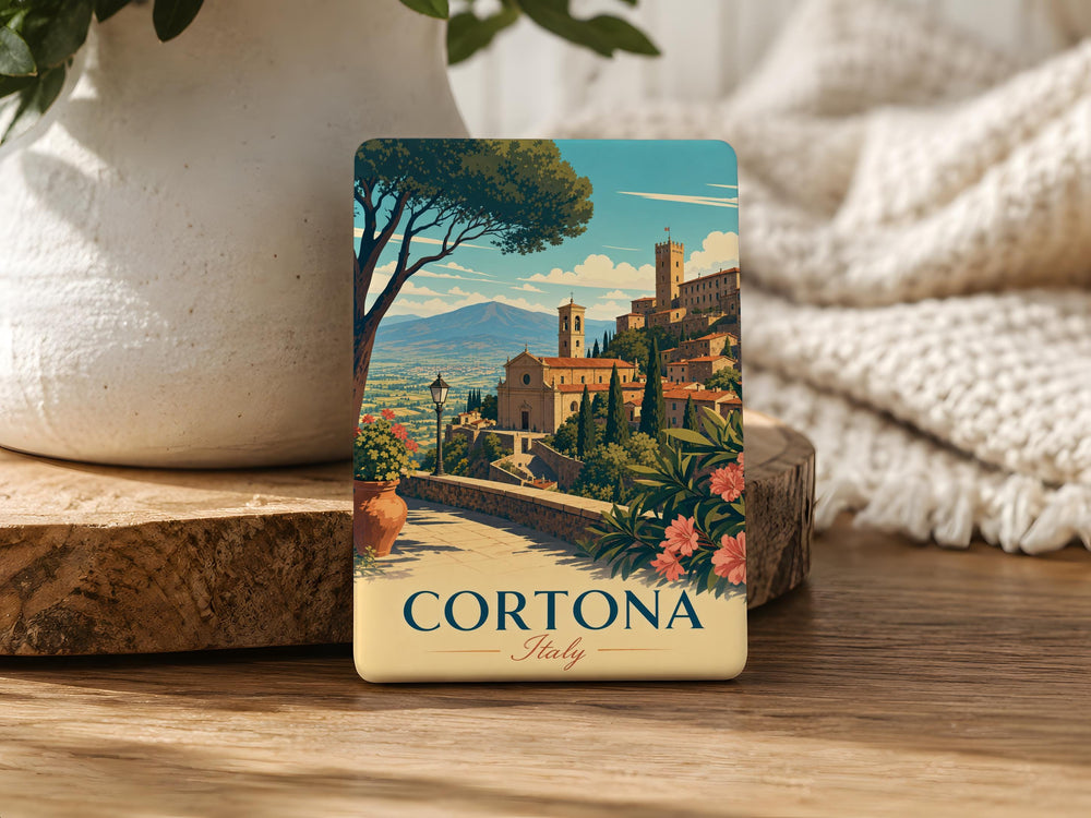 Cortona Town Italy Fridge Magnet, Tuscan Hill Town Travel Souvenir Magnet, Cortona Vacation Keepsake Magnet
