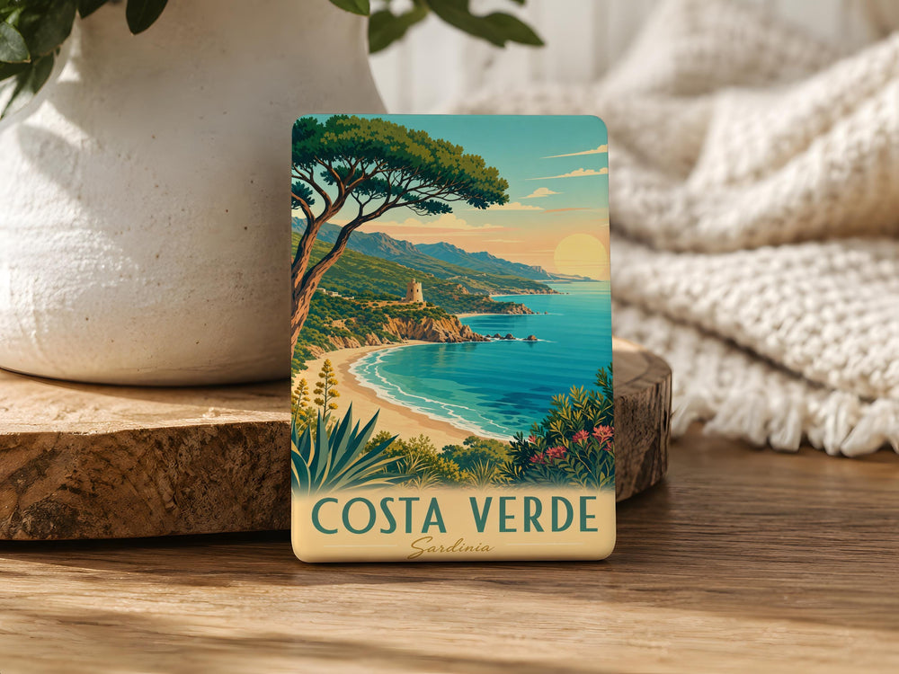Costa Verde Sardinia Fridge Magnet, Italy Coastal Beach Landscape Souvenir, Mediterranean Travel Keepsake Gift