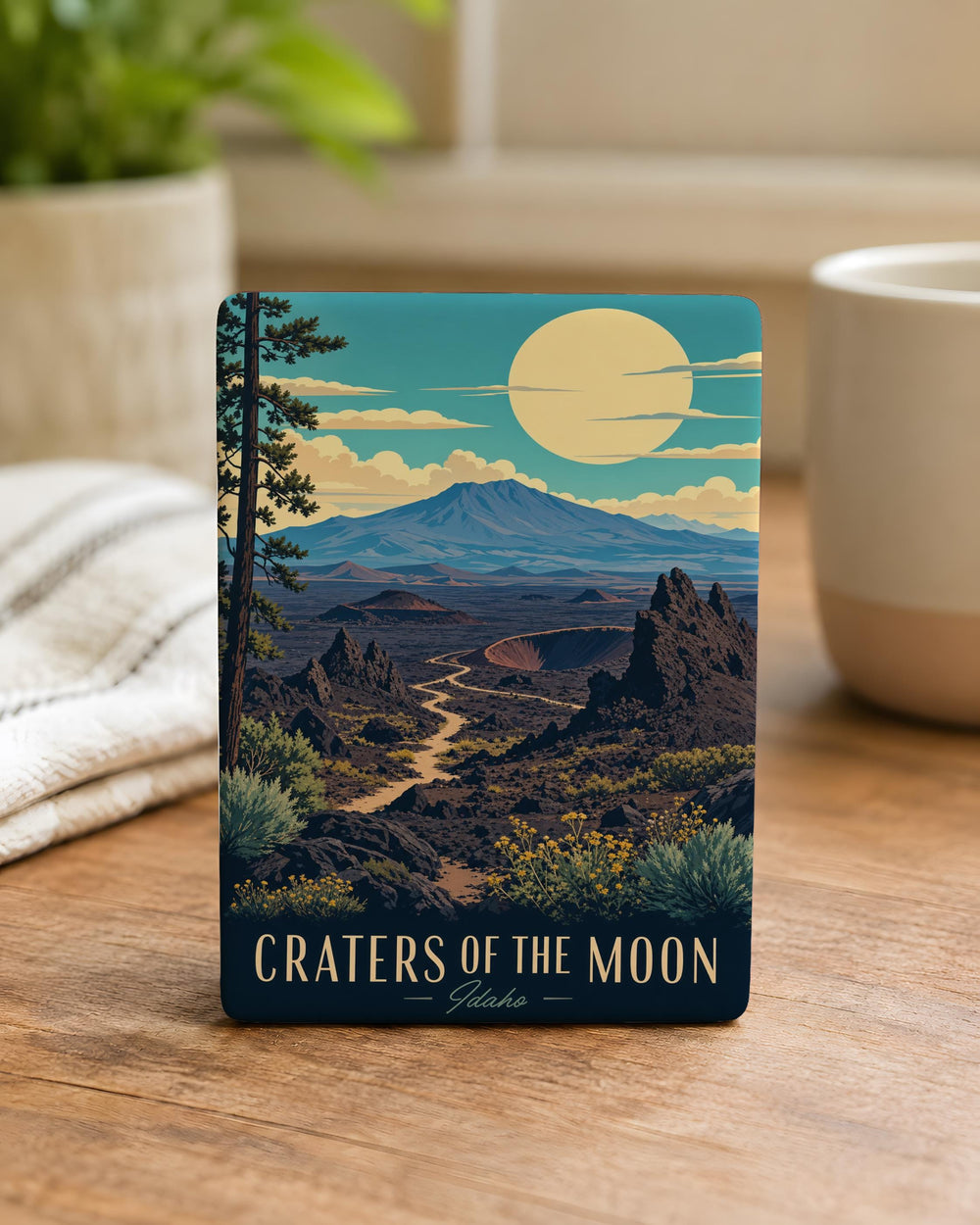 Craters of the Moon National Monument Fridge Magnet, Idaho Volcanic Landscape Souvenir Magnet, Lava Fields Travel Gift